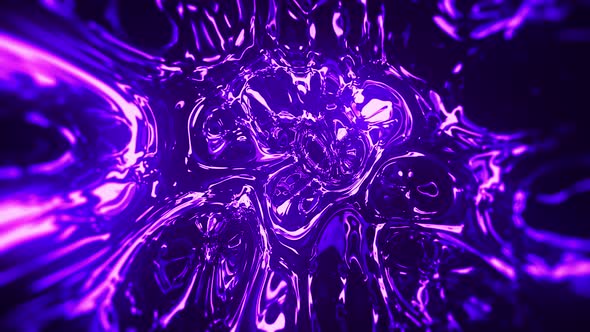 Neon Reflections Liquid Abstract Background