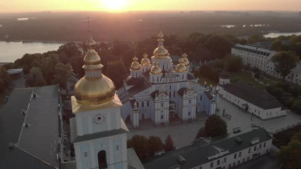 St. Michael's Golden-Domed Monastery in Kyiv, Ukraine. Aerial View