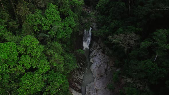 Aerial view of Hin Lat waterfall, Koh Samui Thailand