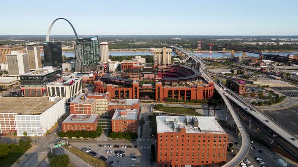 Metropolitan Concept - Sports Stadium for St. Louis Cardinals in Downtown City in Missouri, Aerial D