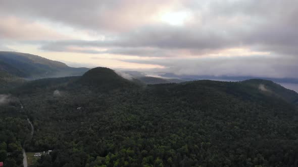 Birds eye view of the forest in Maine United State of America