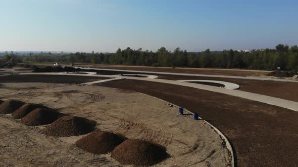 Aerial view of the construction site.