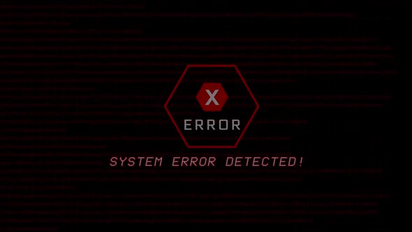 System Error Security, Hacking Alert, Cyber Crime Attack Computer Error Distortion Message.