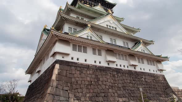 Osaka Golden Palace Samurai Castle Japan Closeup