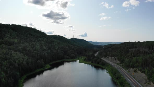 Wind turbine and lake