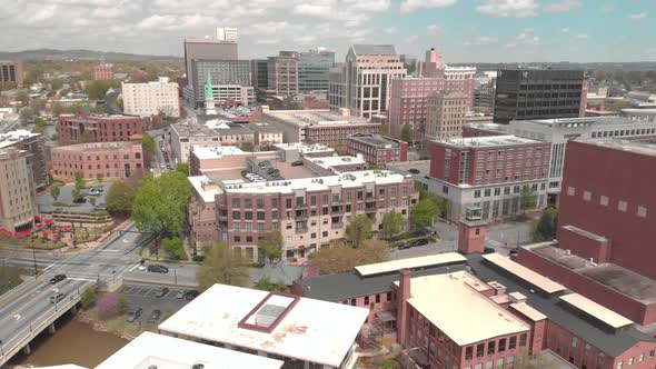 Southeastern urban downtown Greenville, South Carolina