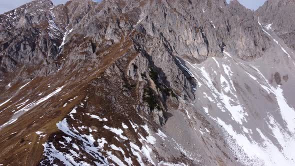 Aerial View Of Nordkette, North Chain With Snow At Daytime In Innsbruck, Austria.