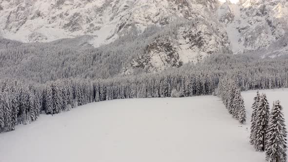 Winter landscape in the Italian Alps, Friuli Venezia Giulia