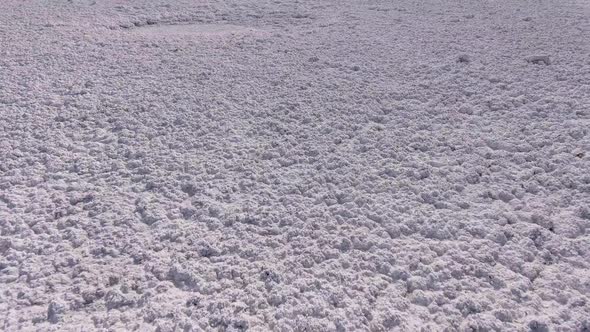 Clean Saline Pattern Texture. Large Salt Lake. Big Saline. Aerial Drone Top Down View.