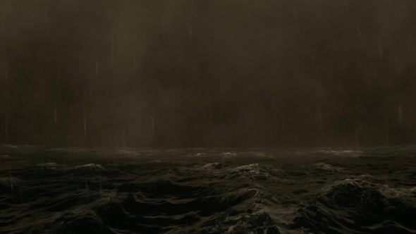 Fly Over Storm Ocean 4 K alt