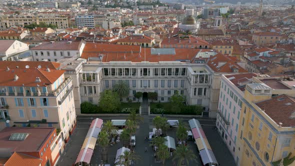 Aerial view of The Prefecture Palace, former Royal Palace of Nice, France