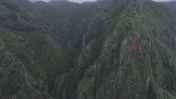 Aerial drone view of Paul do Mar from Faja da Ovelha in Madeira