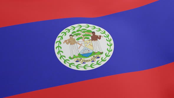 National Flag of Belize Waving Original Size and Colors 3D Render Independence Day Belize Was 21