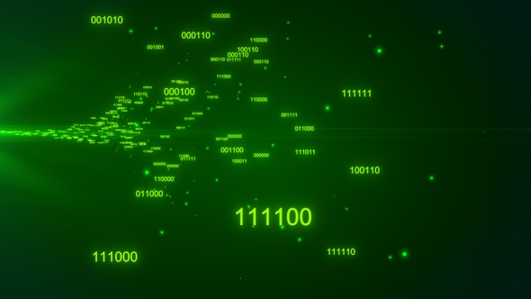 Binary Code Flying Green Version