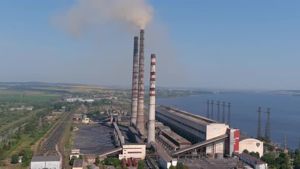 Aerial View of Pipes of Thermal Power Plant