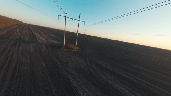 Power Lines on a Field