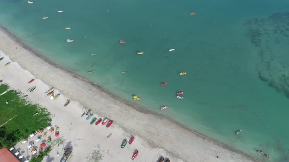 Tropical summer beach. Brazilian beach tourism landmark.