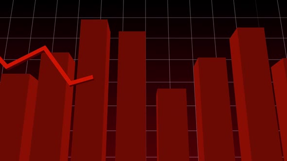 Animation of a red graph on white grid on red background