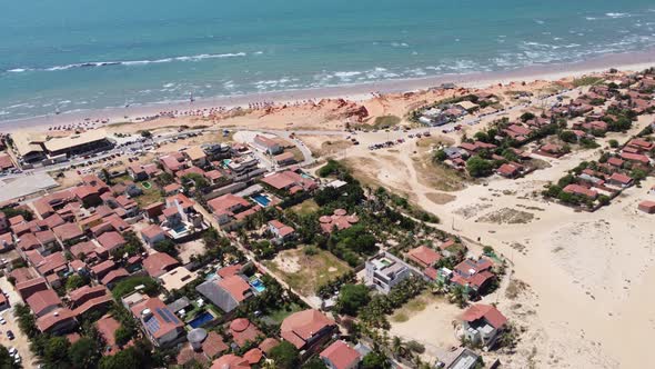 Desert landscape of Brazilian Northeast Beach at Ceara state