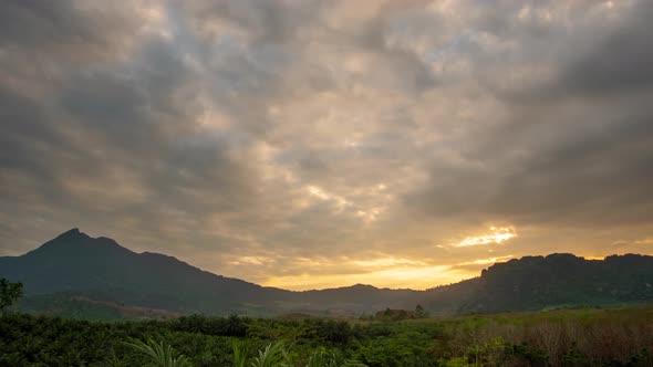 Nature video Mountain sunset sky with clouds Nature and travel .Full frame background sky sunset.