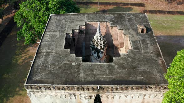 Wat Si Chum Temple and Big Buddha in Sukhothai Historical Park Thailand