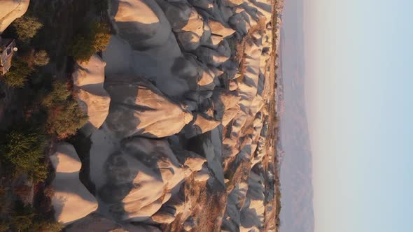 Vertical Video Cappadocia Landscape Aerial View