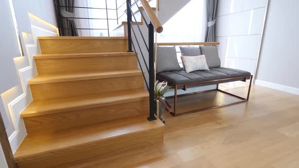 Modern and Well Polished Wooden Staircase