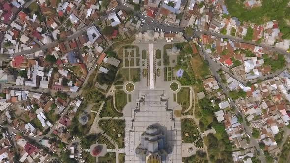 Aerial View of Holy Trinity Cathedral and Surrounding Houses, Georgia Sights