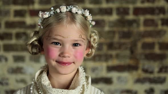 Young girl with flowers in her hair