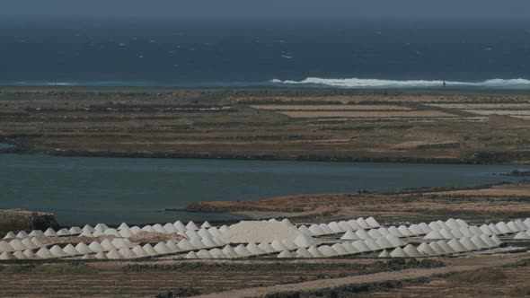 Salt extracted from salt flats of Salinas de Janubio in Lanzarote