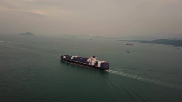 Ocean Container Ship in Hong Kong.