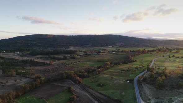 Drone aerial view of mountain nature landscape in Sortelha, Portugal