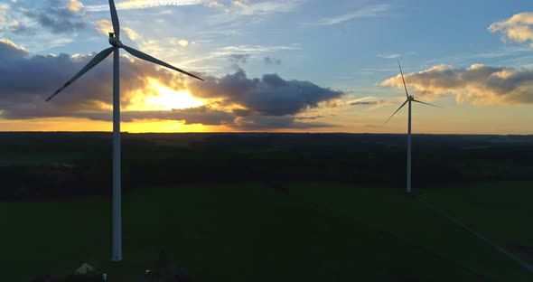 Wind Turbines at sunset