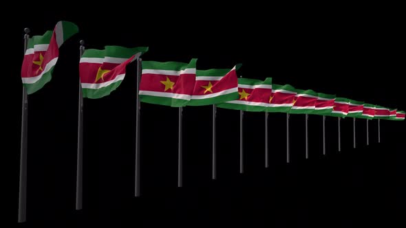 Row Of Suriname  Flags With Alpha 2K