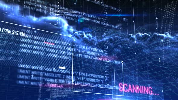 Digital codes with clouds in the background  alt