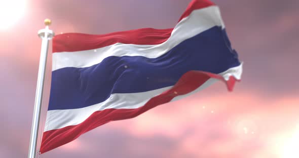 Flag of Thailand at Sunset