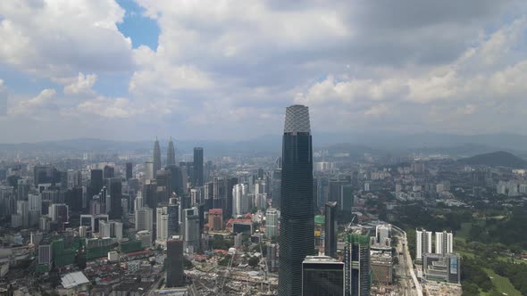 Drone view of Kuala Lumpur City Centre during MCO