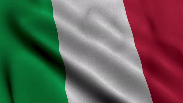 Italy Satin Flag. Waving Fabric Texture of the Flag of Italy, Real Texture Waving Flag of the Italy.