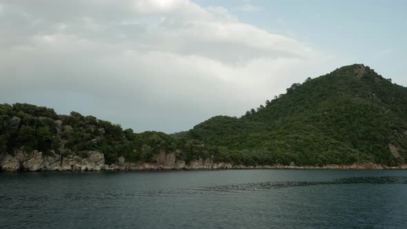 Coastline of a beautiful green island