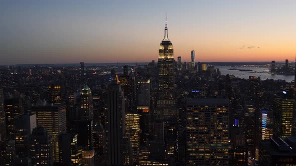 4K panoramic view of Manhattan, New York City, USA