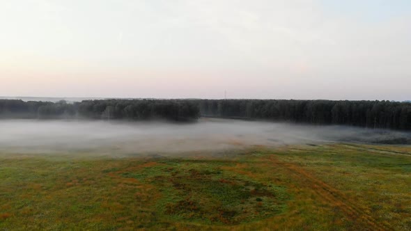 Panoramic View Fog by The Field