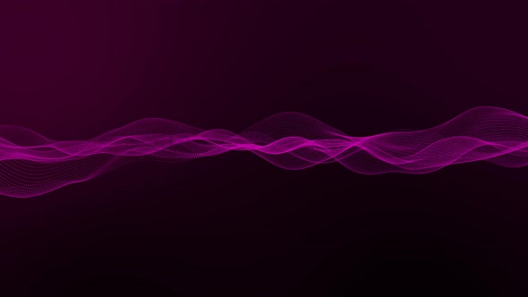 Pink Color Digital Particle Wave  Background Animation