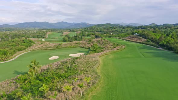 Aerial over well-maintained golf course at Vistas Golf and Country Club