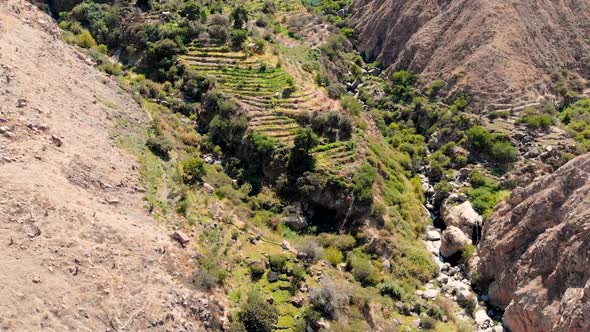 SINCHI Waterfall - Yanaquihua Condesuyos drone aerial shots of the waterfall and surrounding valley.