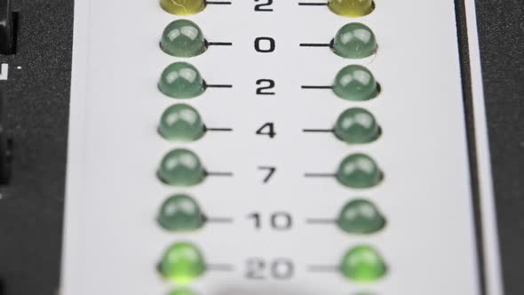 LED Indicator of Sound Level Signal on the Mixing Console in Macro