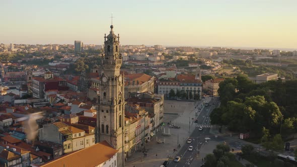 Porto in Portugal, aerial drone cityscape view 4k