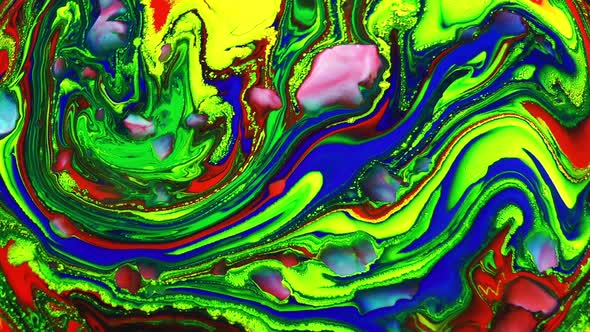 Abstract Surface Moving Swirling Liquid Paint Background Texture Marble Color