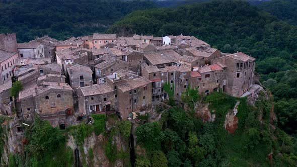 Aerial view of Calcata Vecchia