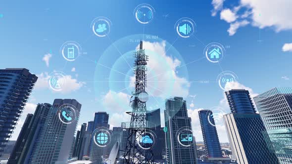 Internet Of Things Smart City 5g Communication Base Station Network Connection