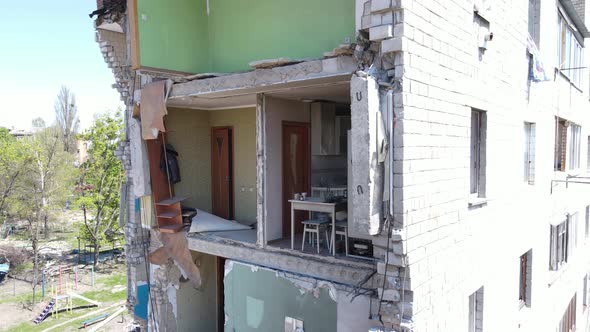 Destroyed Residential Building in Borodyanka Kyiv Region Ukraine